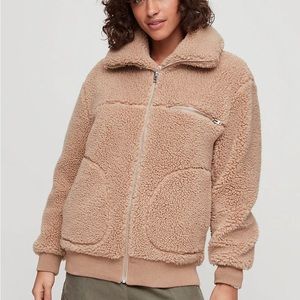 Wilfred Free Aritzia Teddy Jacket Oversized Brown Tan, size S